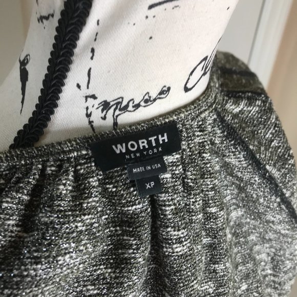 NWOT Worth Zip Front Collarless Crop Jacket Green/Ivory Metallic ~ Size XS - Picture 8 of 8